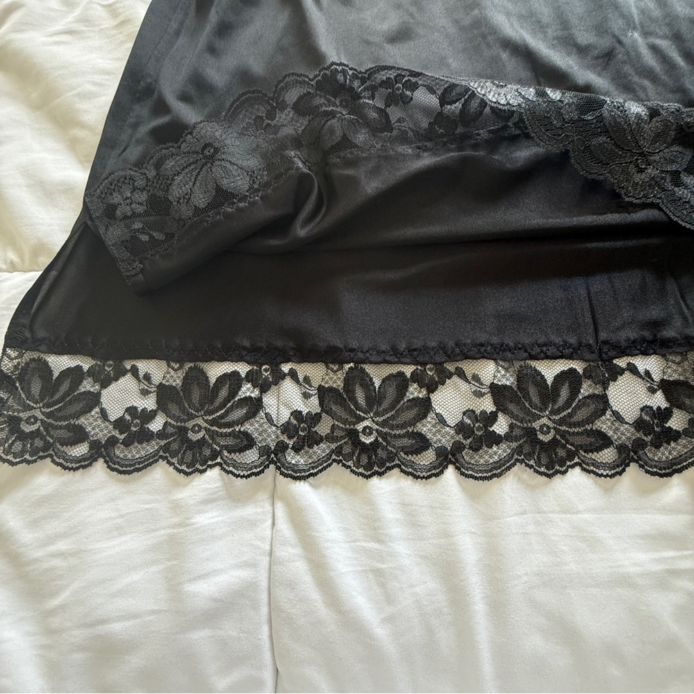 Vintage Dolores for Poirettes Black Lace Slip Dress Size 38 - 60s to 70s - Picture 9 of 13